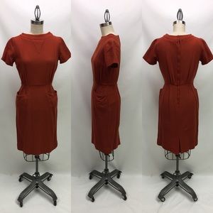 1960s Style Burnt Orange Dress